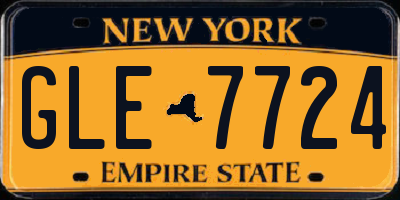 NY license plate GLE7724