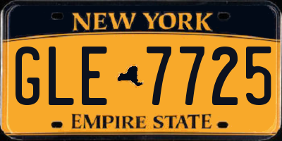 NY license plate GLE7725