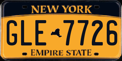 NY license plate GLE7726