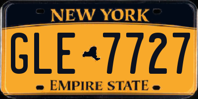 NY license plate GLE7727