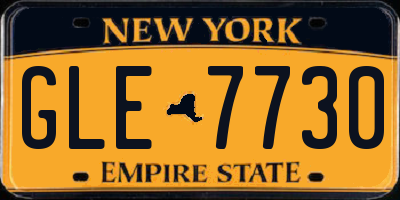 NY license plate GLE7730