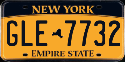 NY license plate GLE7732