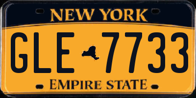 NY license plate GLE7733