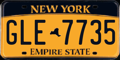 NY license plate GLE7735