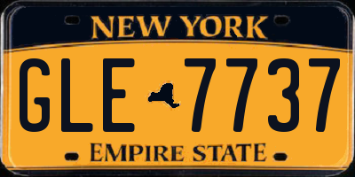 NY license plate GLE7737