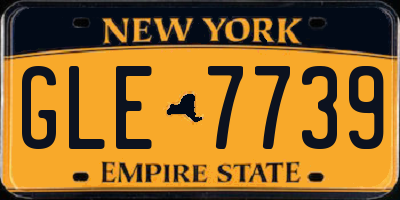 NY license plate GLE7739