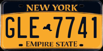 NY license plate GLE7741