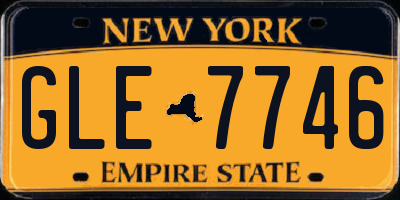 NY license plate GLE7746
