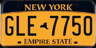 NY license plate GLE7750