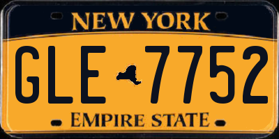 NY license plate GLE7752