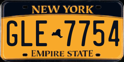 NY license plate GLE7754