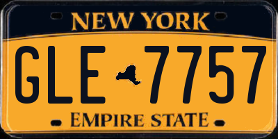 NY license plate GLE7757