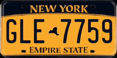 NY license plate GLE7759