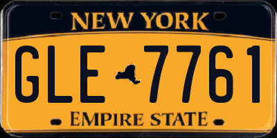 NY license plate GLE7761