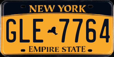 NY license plate GLE7764