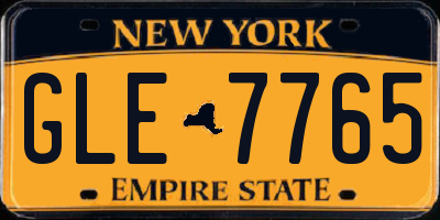 NY license plate GLE7765