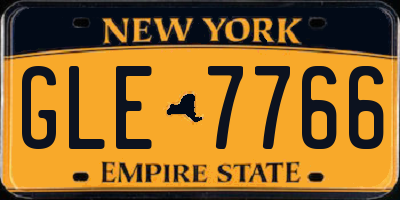 NY license plate GLE7766
