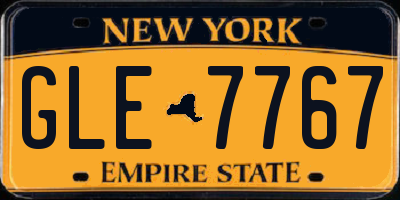 NY license plate GLE7767