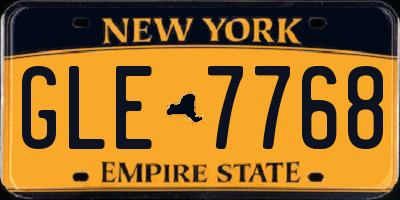 NY license plate GLE7768