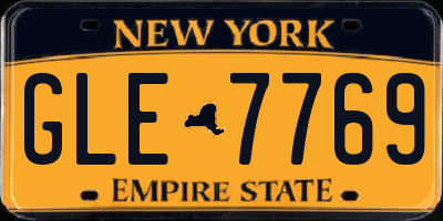 NY license plate GLE7769