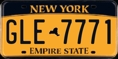NY license plate GLE7771