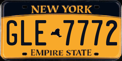 NY license plate GLE7772