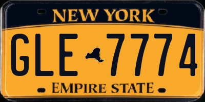 NY license plate GLE7774
