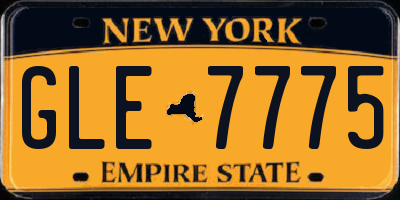 NY license plate GLE7775