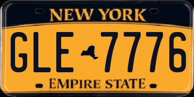 NY license plate GLE7776
