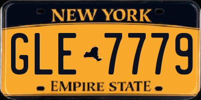 NY license plate GLE7779