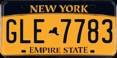 NY license plate GLE7783