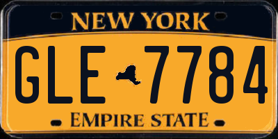 NY license plate GLE7784