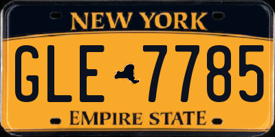NY license plate GLE7785