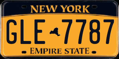 NY license plate GLE7787