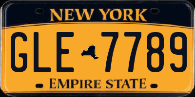 NY license plate GLE7789