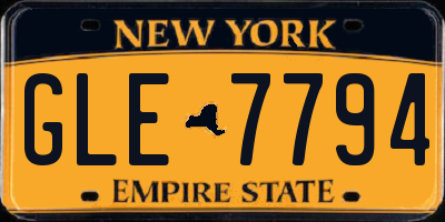 NY license plate GLE7794