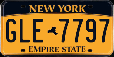 NY license plate GLE7797