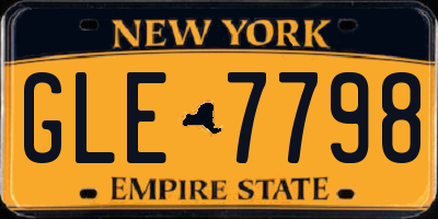 NY license plate GLE7798