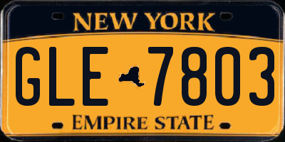 NY license plate GLE7803