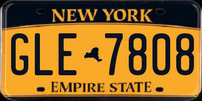 NY license plate GLE7808