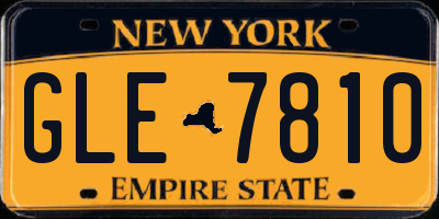 NY license plate GLE7810