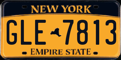 NY license plate GLE7813