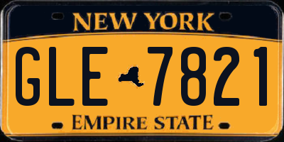 NY license plate GLE7821