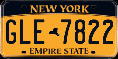 NY license plate GLE7822