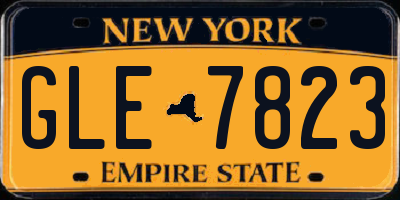 NY license plate GLE7823