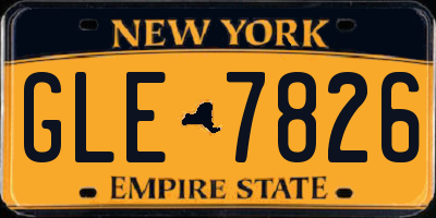 NY license plate GLE7826