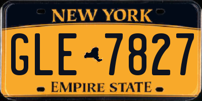 NY license plate GLE7827