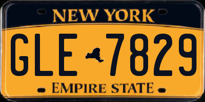 NY license plate GLE7829