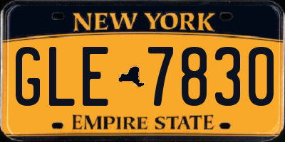 NY license plate GLE7830