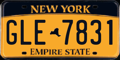 NY license plate GLE7831